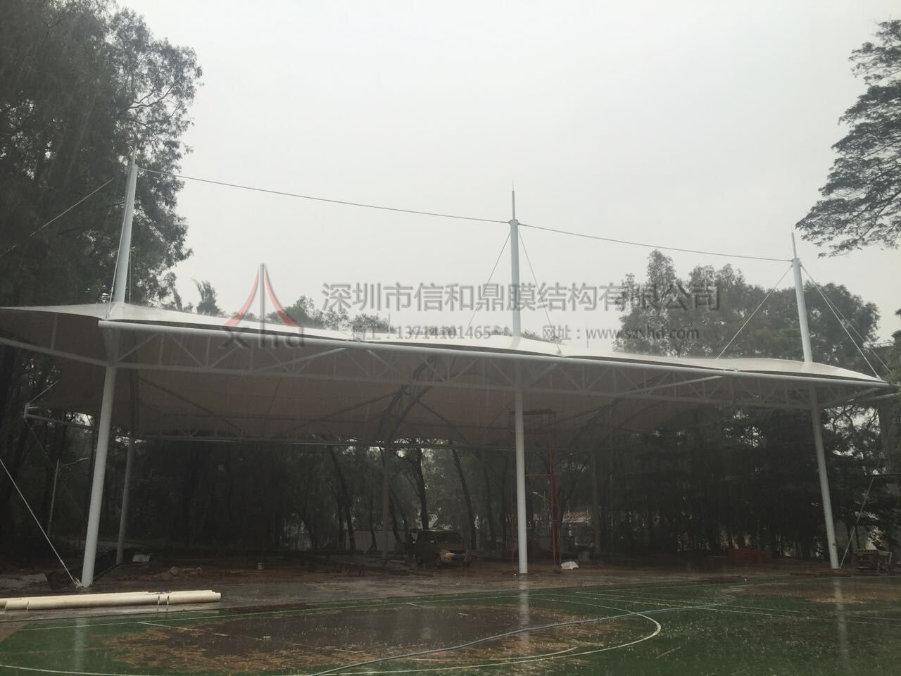 华南理工球场改造工程膜结构遮阳雨棚项目顺利竣工